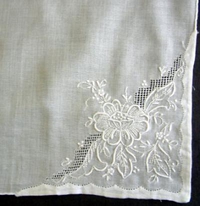 #White Embroidery with Replique Hem#